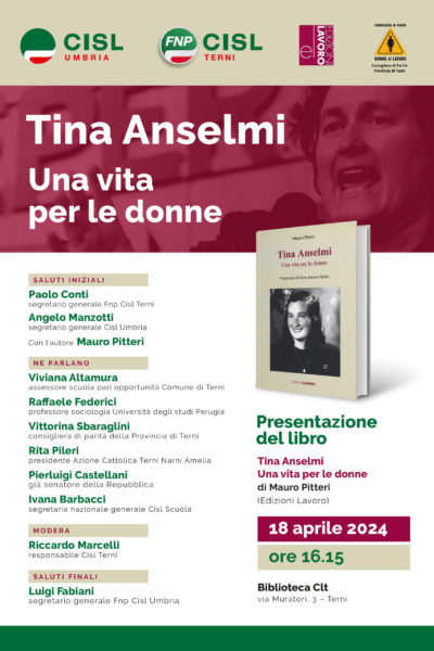 “Tina Anselmi. Una vita per donne”. Alla biblioteca del Clt di Terni la presentazione del libro di Mauro Pitteri